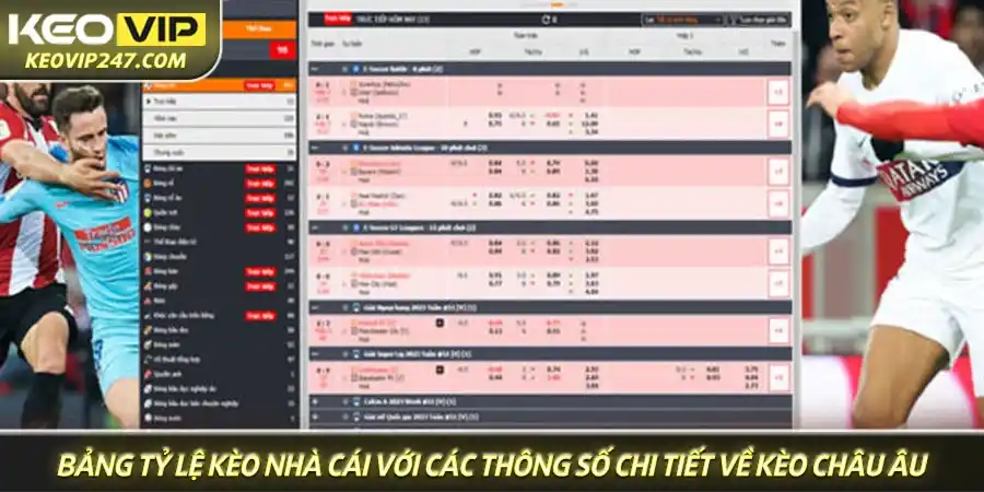 Kèo châu Âu - Bí kíp đọc kèo và soi kèo 1X2 chuẩn nhất từ Keovip 1 Bảng tỷ lệ kèo nhà cái với các thông số chi tiết về kèo châu Âu